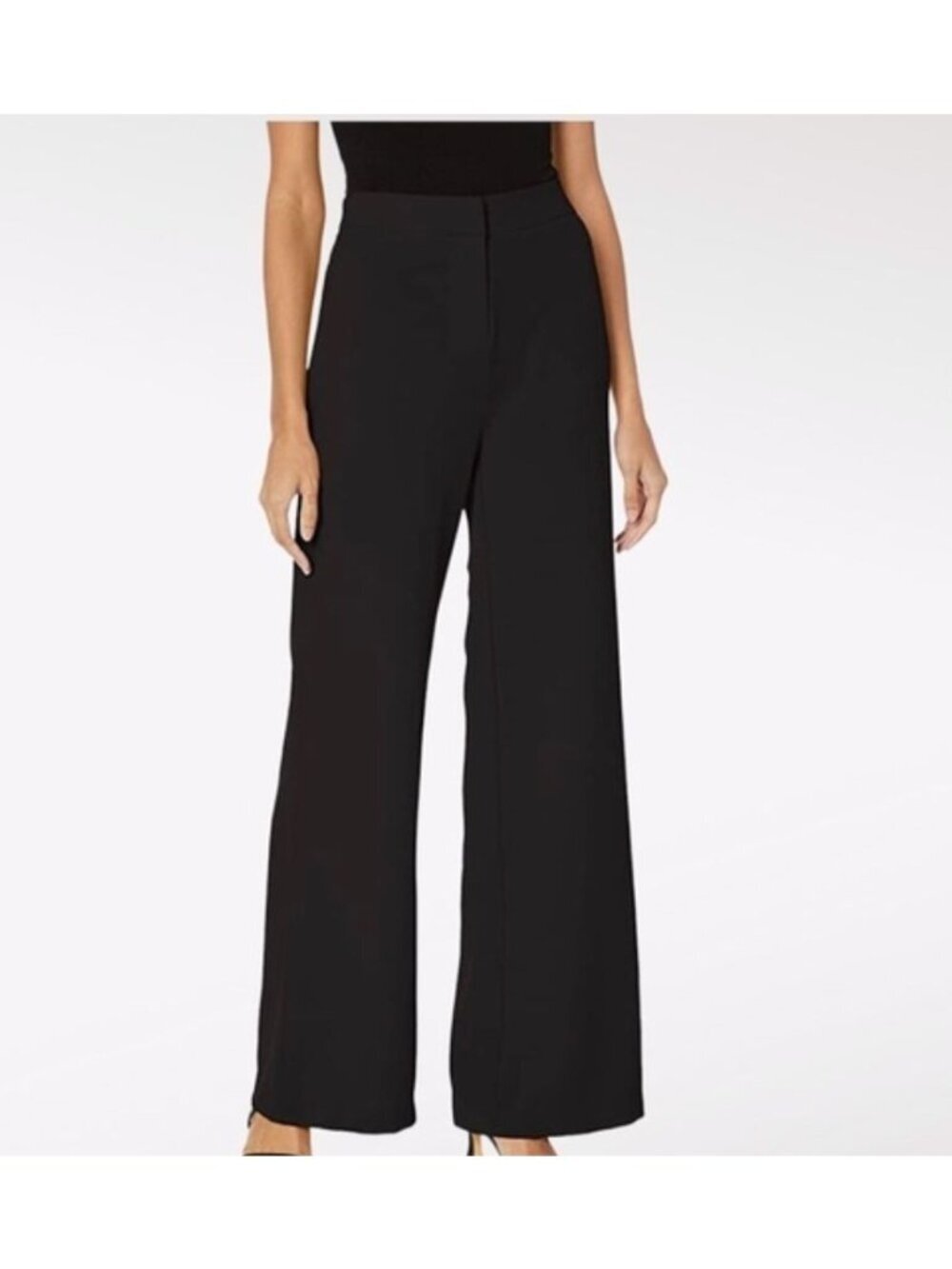 Nanette Lepore Wide Leg Full Length Crepe Pant in Very Black Size 2